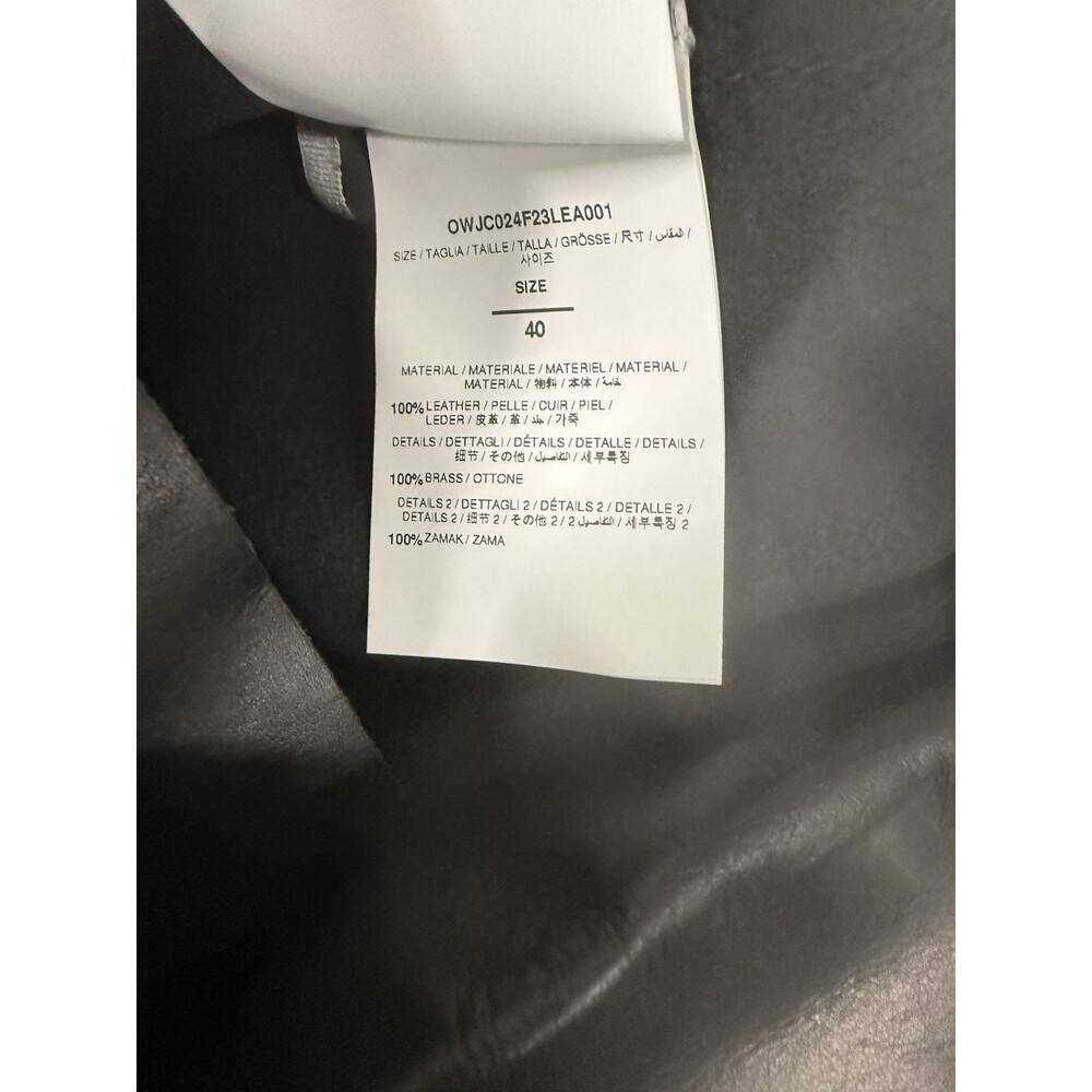 Off-White Leather Eyelet Mini Skirt Black IT Size 40 Retail: $3400 New - Picture 8 of 8